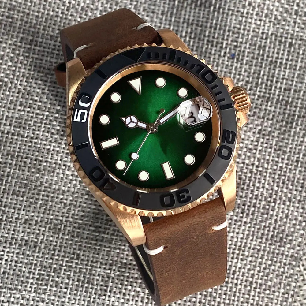 Tandorio 20ATM Solid CuSn8 Bronze Mechanical Men’s Watch For Japan NH35/ Miyota