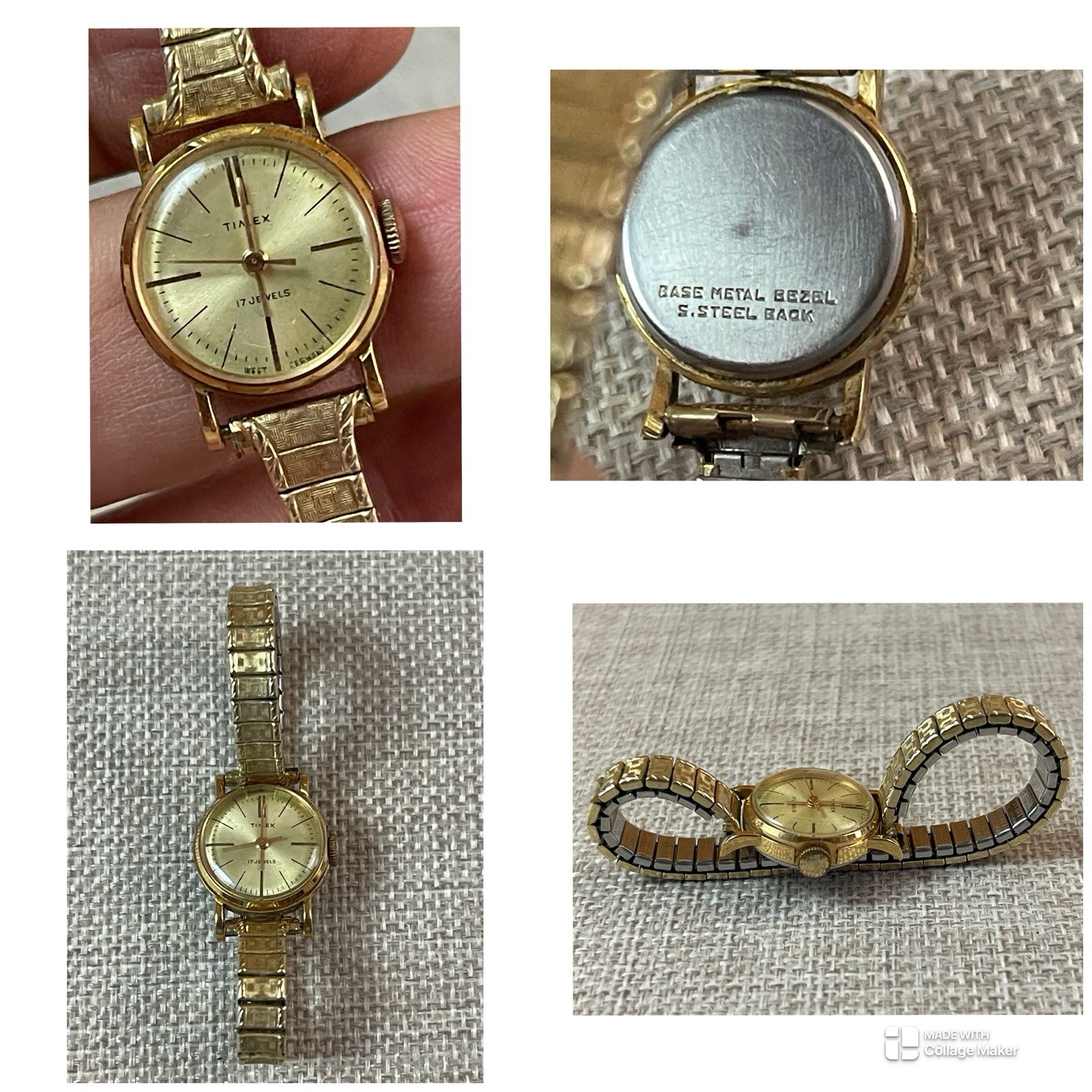 Vintage Womens Timex 10K GF 17 Jewels Hand Wind Watch Made in W. Germany REPAIR