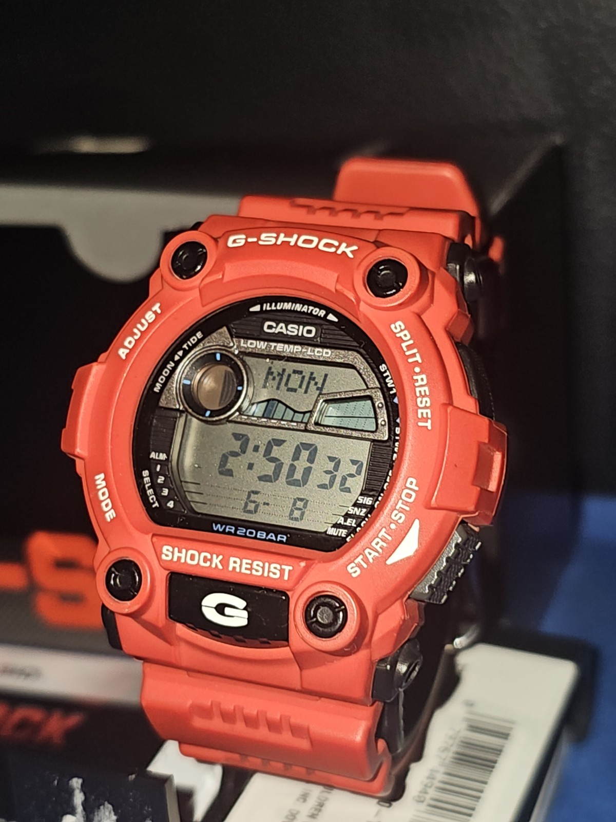 Casio G-SHOCK Digital Quartz 200m WR Red Resin Strap Watch w/ Box Papers
