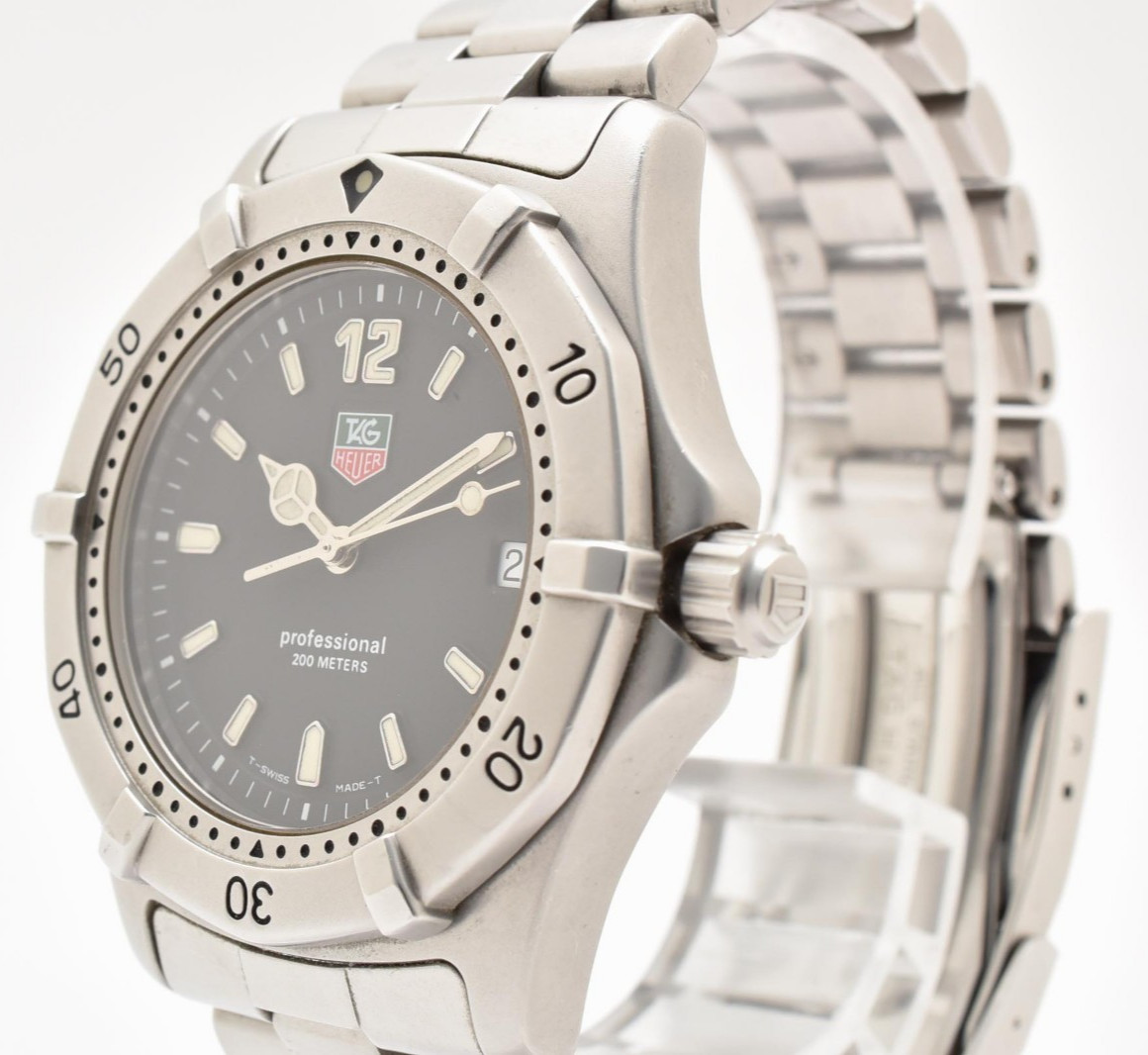 TAG Heuer 2000 Professional WK1110 Black Dial Quartz Stainless Steel Men’s Watch