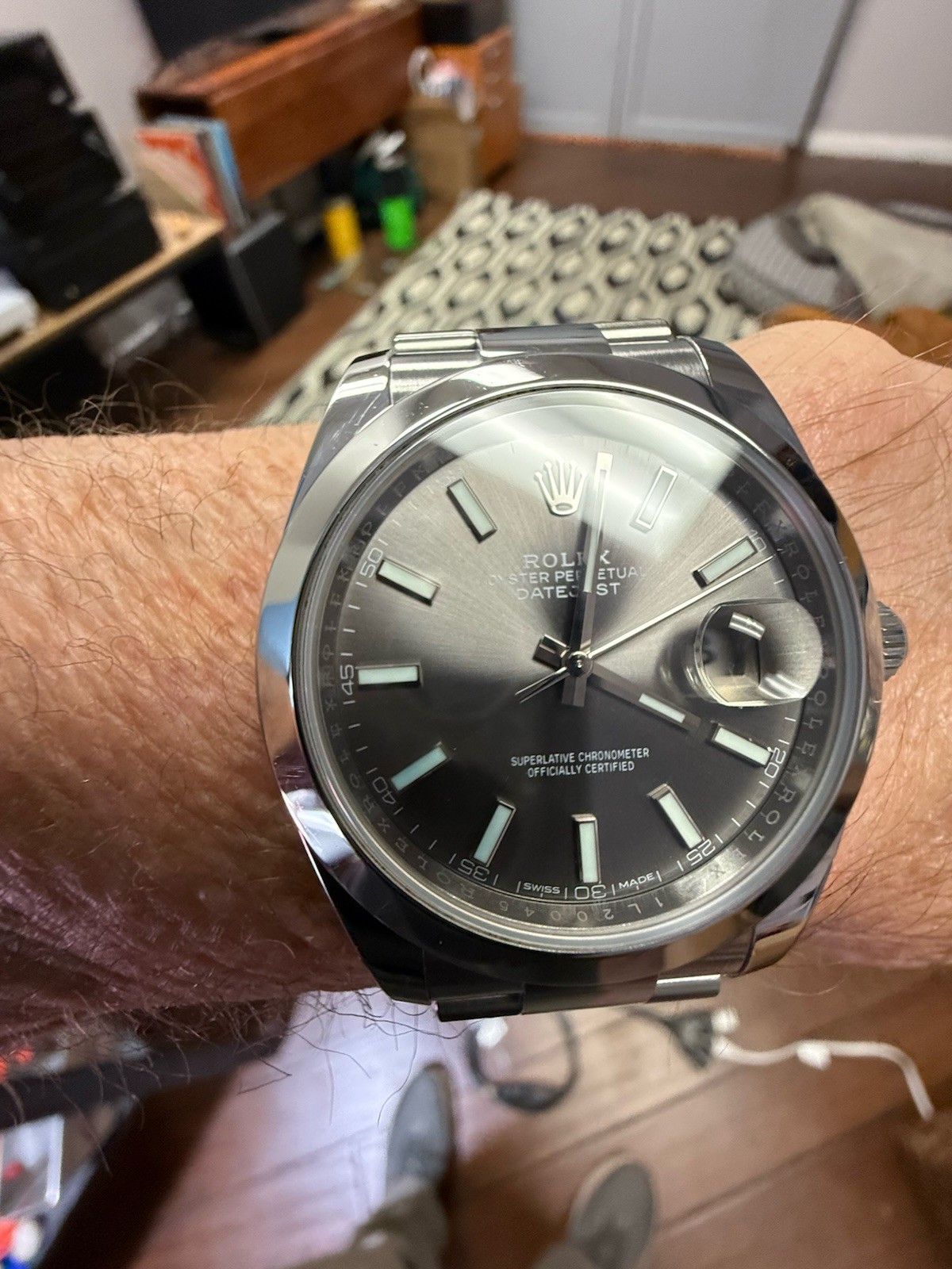 Rolex Datejust 126300 Silver Oyster Bracelet with Silver Bezel