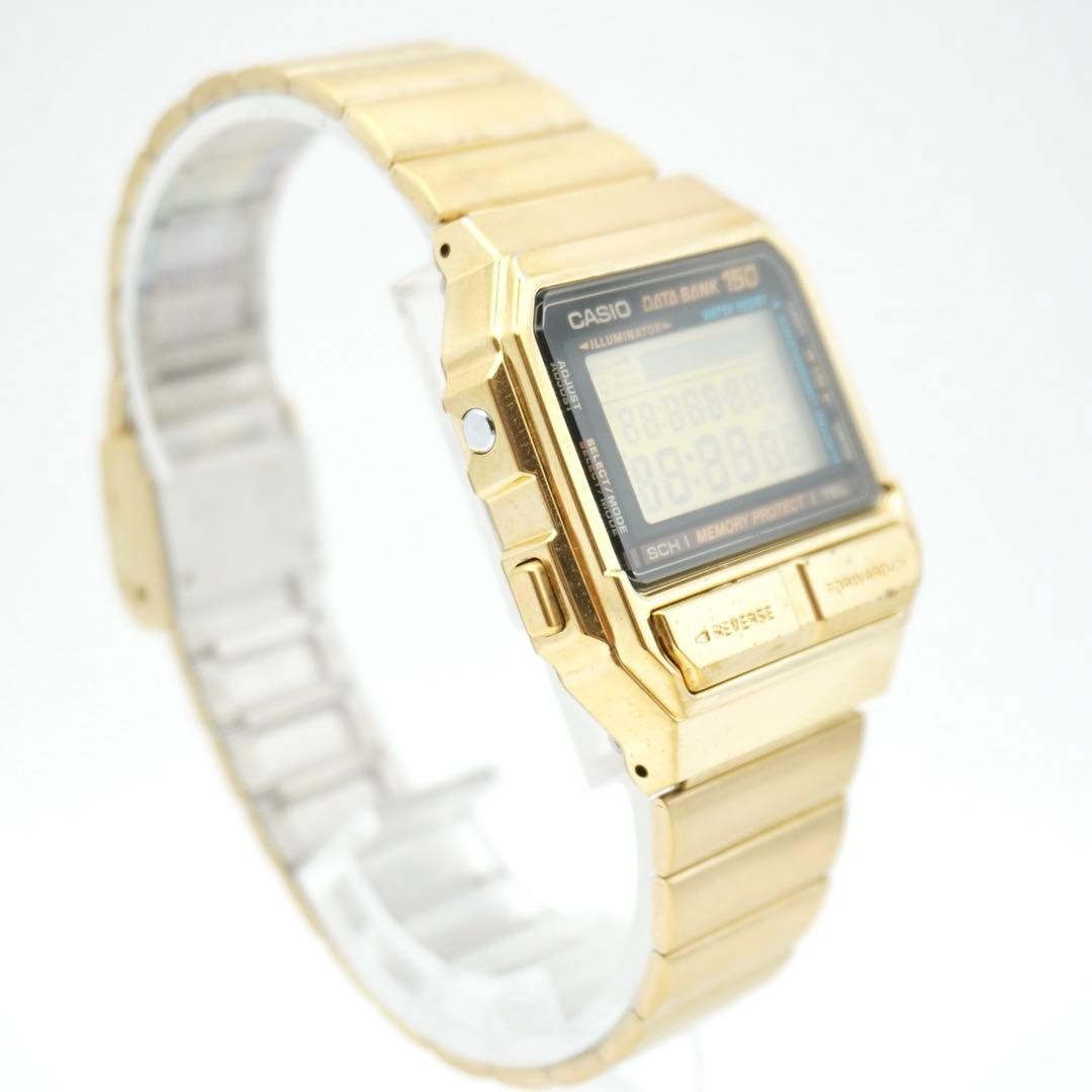 Casio DataBank DB-1500 Digital Watch Vintage Gold 8cm Case Mens Quartz