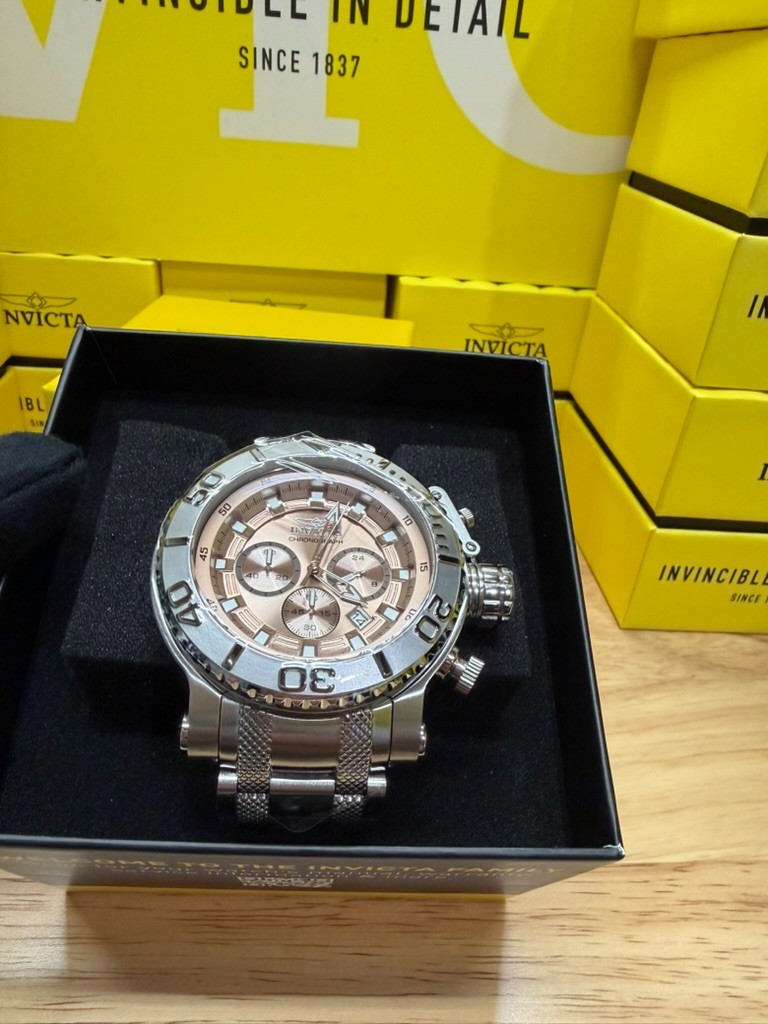 Invicta Coalition Forces Synarchy 50114 Men’s 52mm Stainless Steel Pink Dial Qu