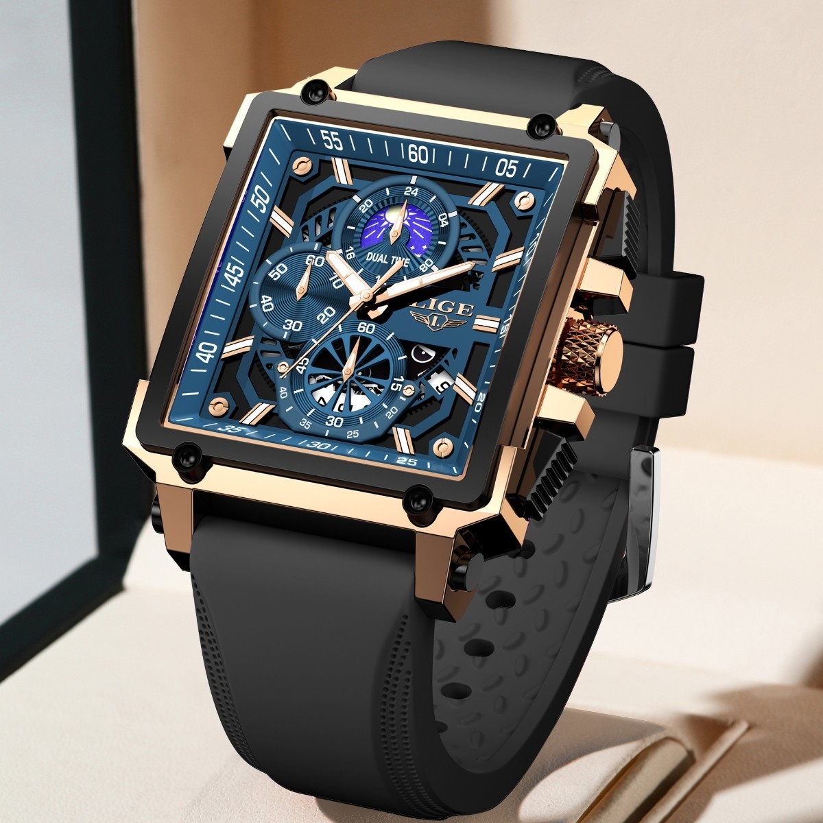 2026 Men Sports Watch Quartz Luminous Date 3ATM Waterproof Man Wristwatch Boxed