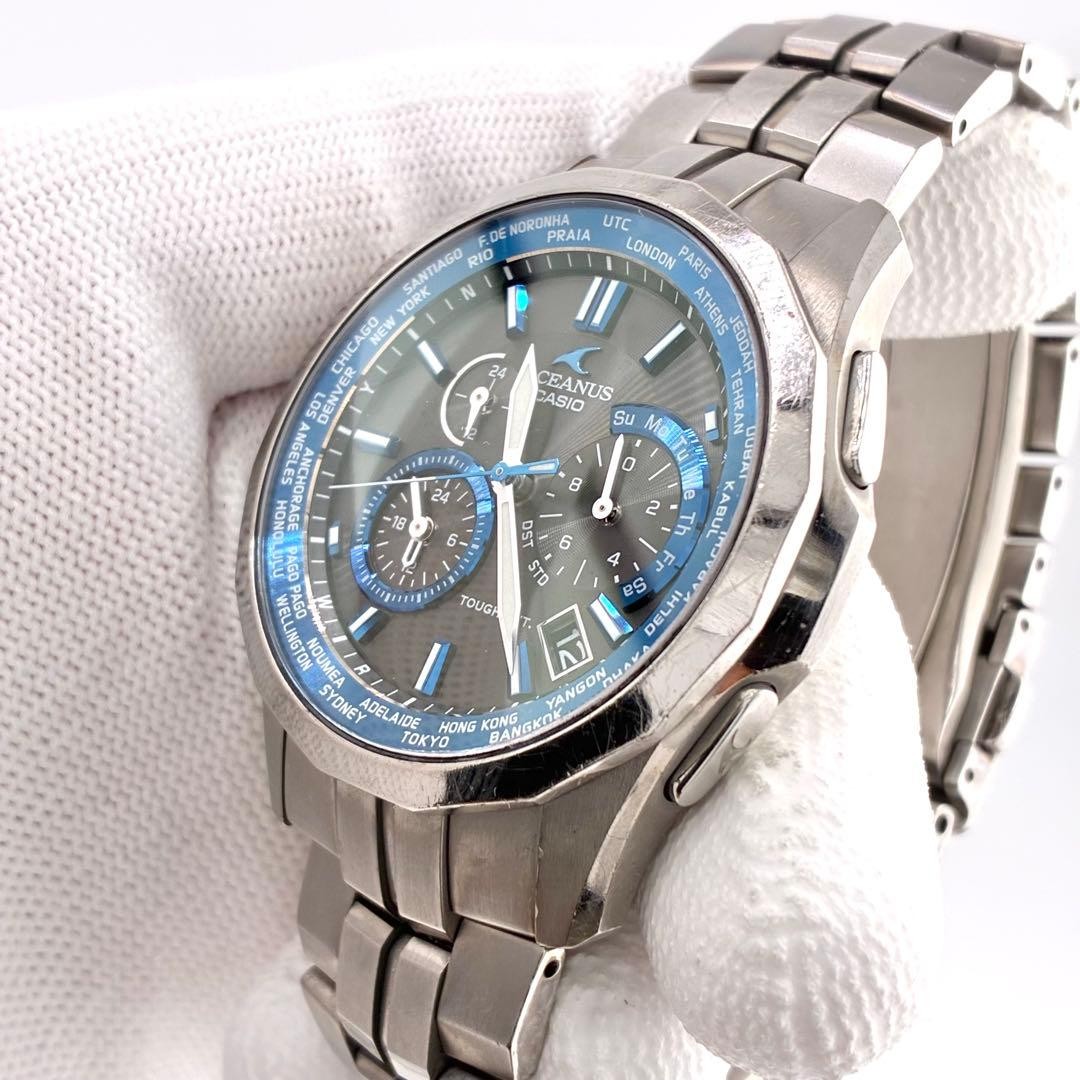 Casio Solar Oceanus Radio Controlled Women Wristwatch Blue Dial 18cm Titanium