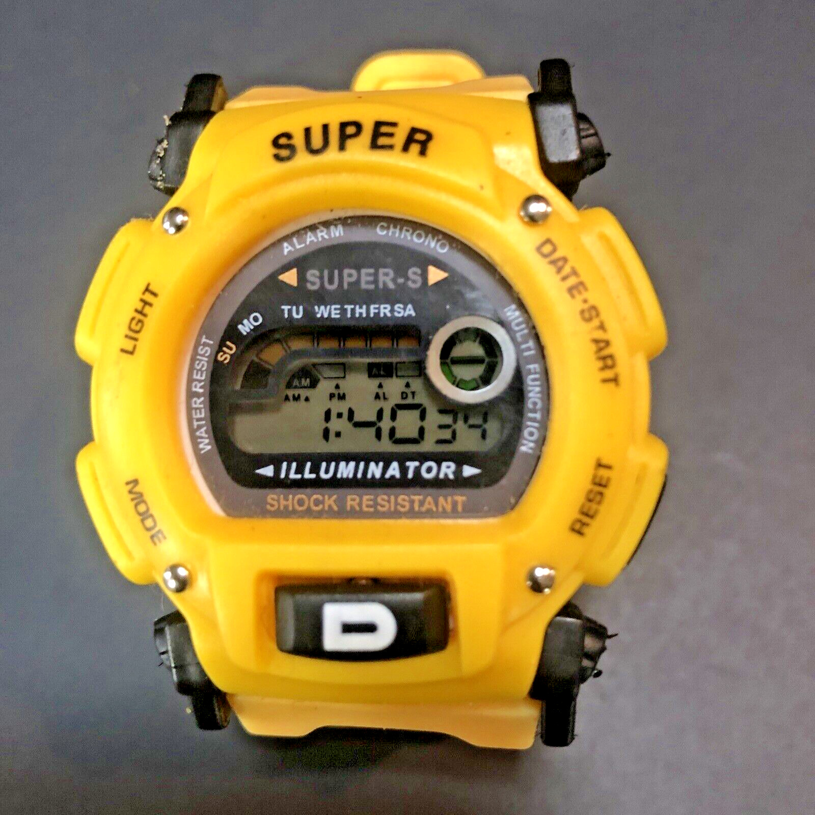 Super D illuminator Shock Resistant Wristwatch with Light Alarm