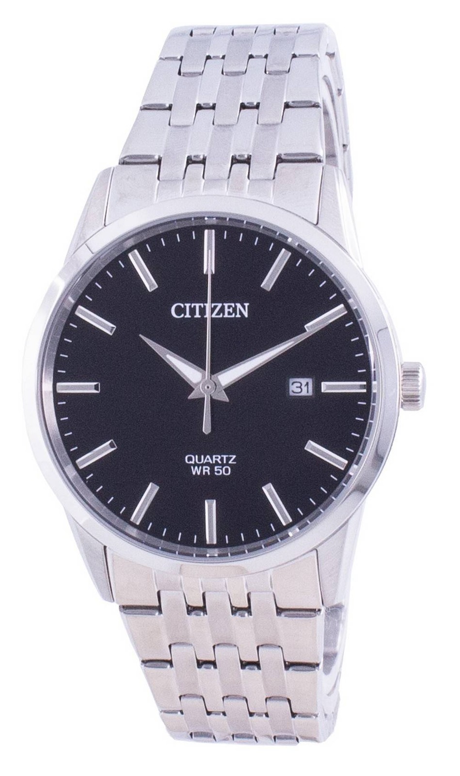 Citizen Black Dial Stainless Steel Quartz Casual 50M BI5000-87E Men’s Watch