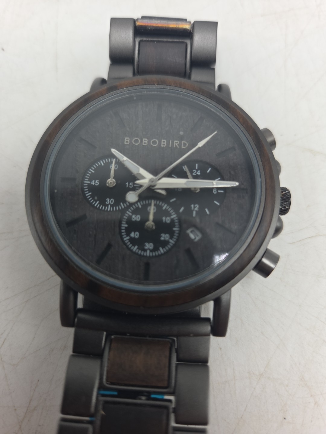 BOBO BIRD Men’s Watch Wood Wristwatch Chronograph Peice Of Nature 21-05 New