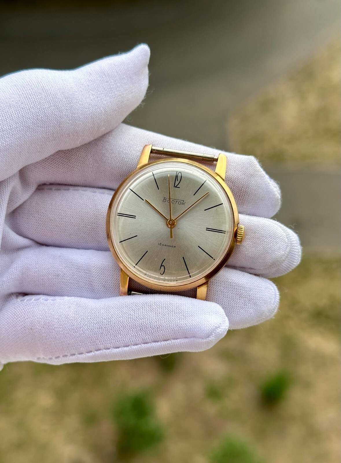 Vostok 2209 Gold Plated AU20 Vintage Original Soviet Classic Luxury Watch 1970s