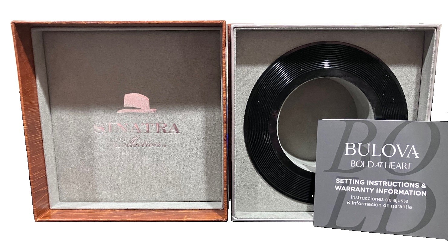 Bulova 96B461 Frank Sinatra Collection Quartz Watch – Black Dial w/Date – NWT