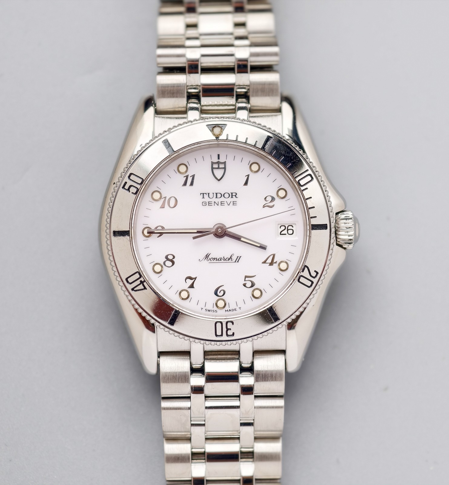 Tudor White Dial Monarch II 15750 Men’s Watch Automatic 35.3mm Date