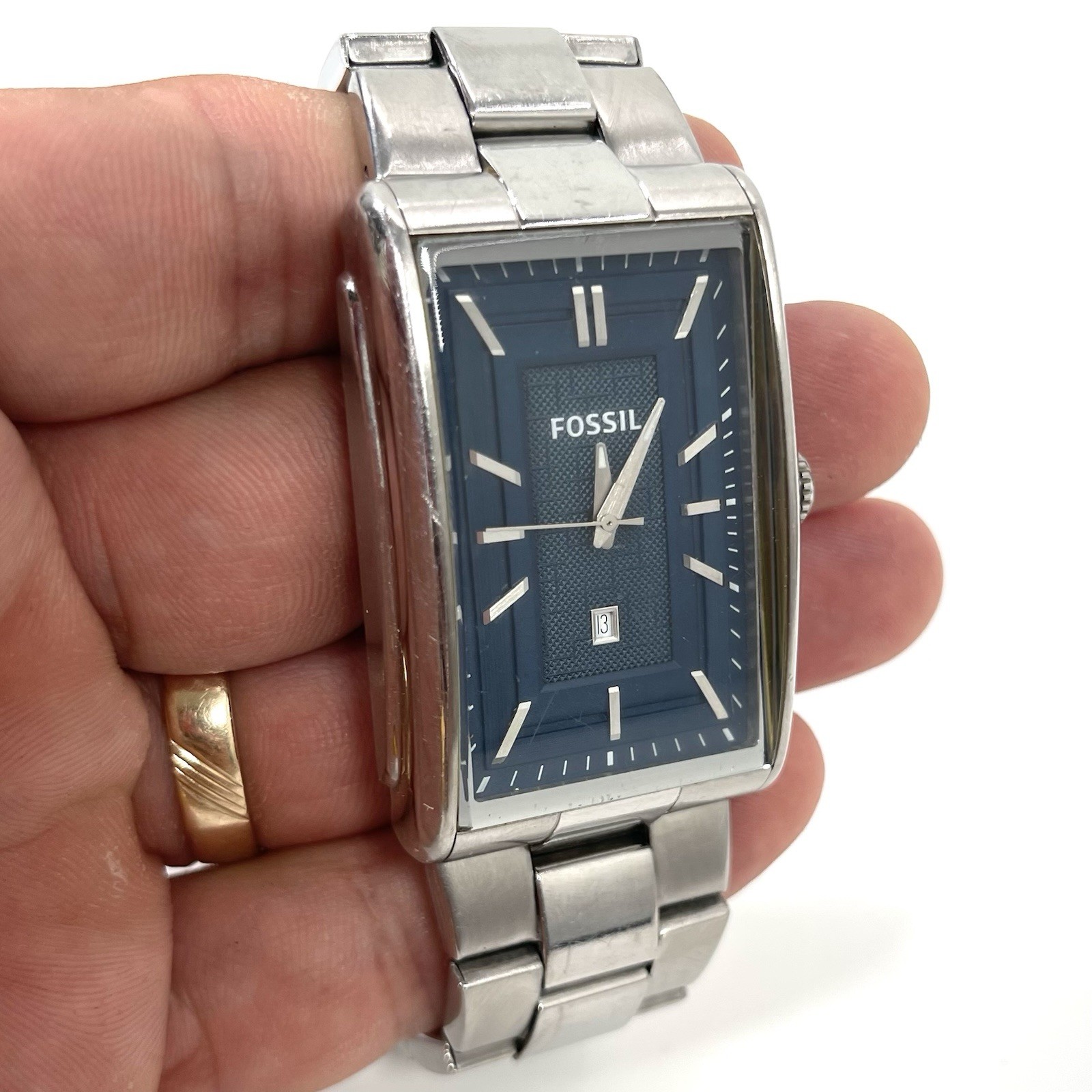 Rare Fossil Truman Analog Blue Dial Men’s Watch FS4768 Needs Battery