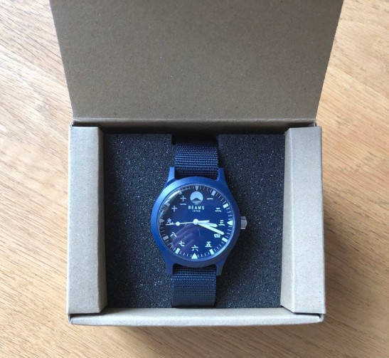 BEAMS Original Watch Kanji Mt Fuji Dial Watch Indigo Blue Japan Limited Unisex