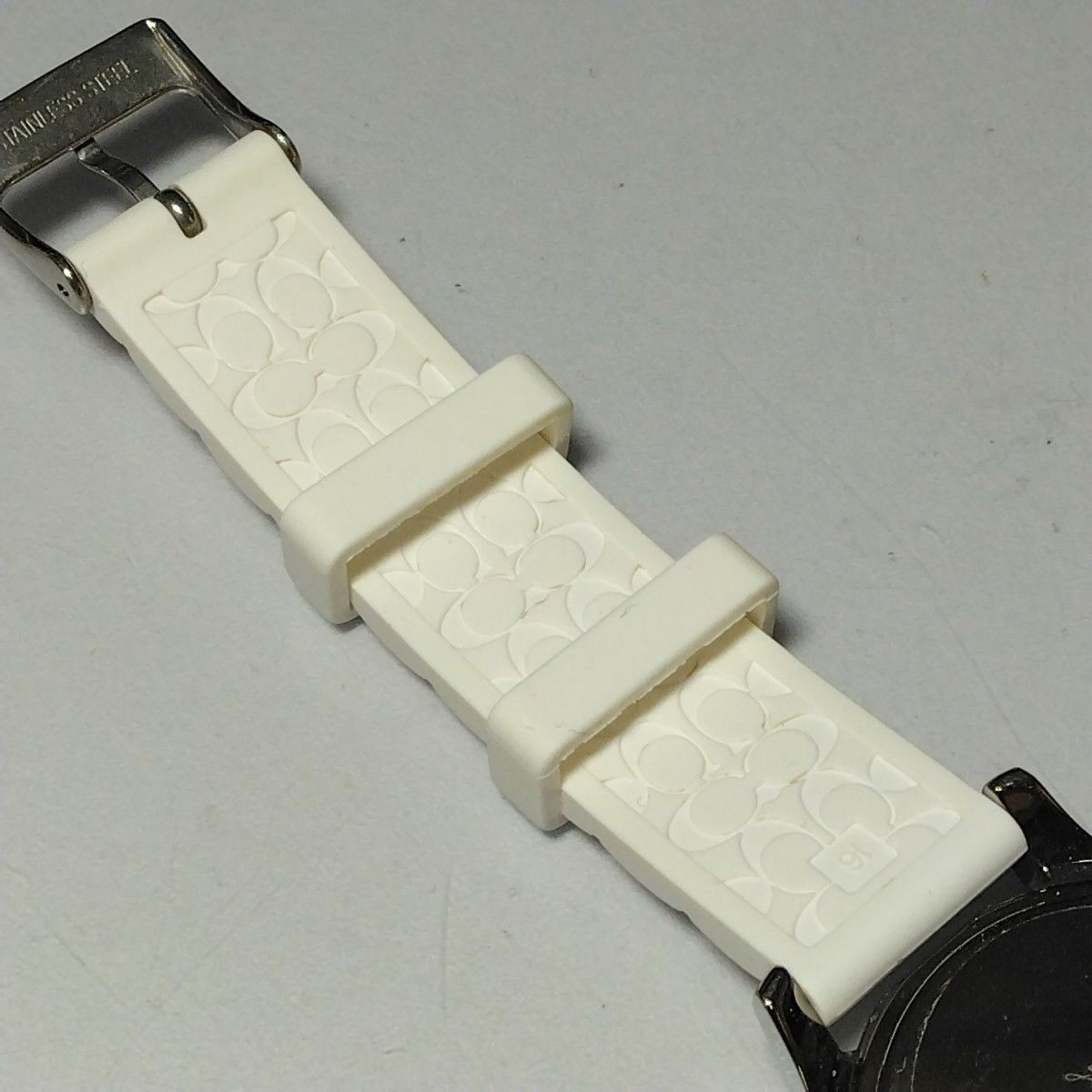 Battery Replacement and Cleaning Completed COACH Quartz Watch 14502525 Rubber Ba