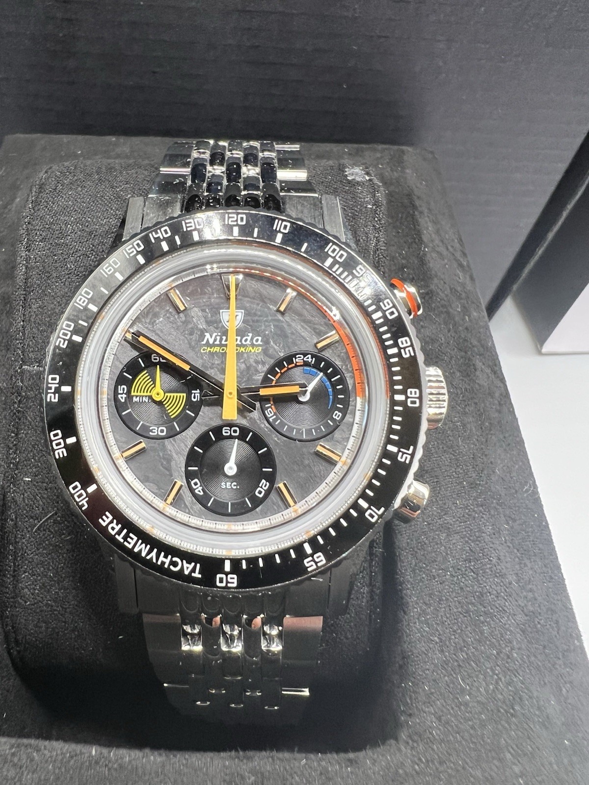 Nivada Grenchen Chronoking Mechaquaurtz Racing Watch NEVER WORN