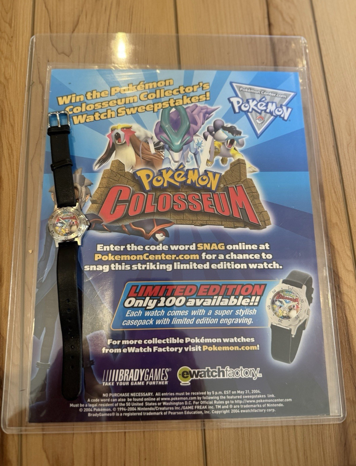Pokémon Colosseum Sweepstakes Watch Winning Prize 1/100