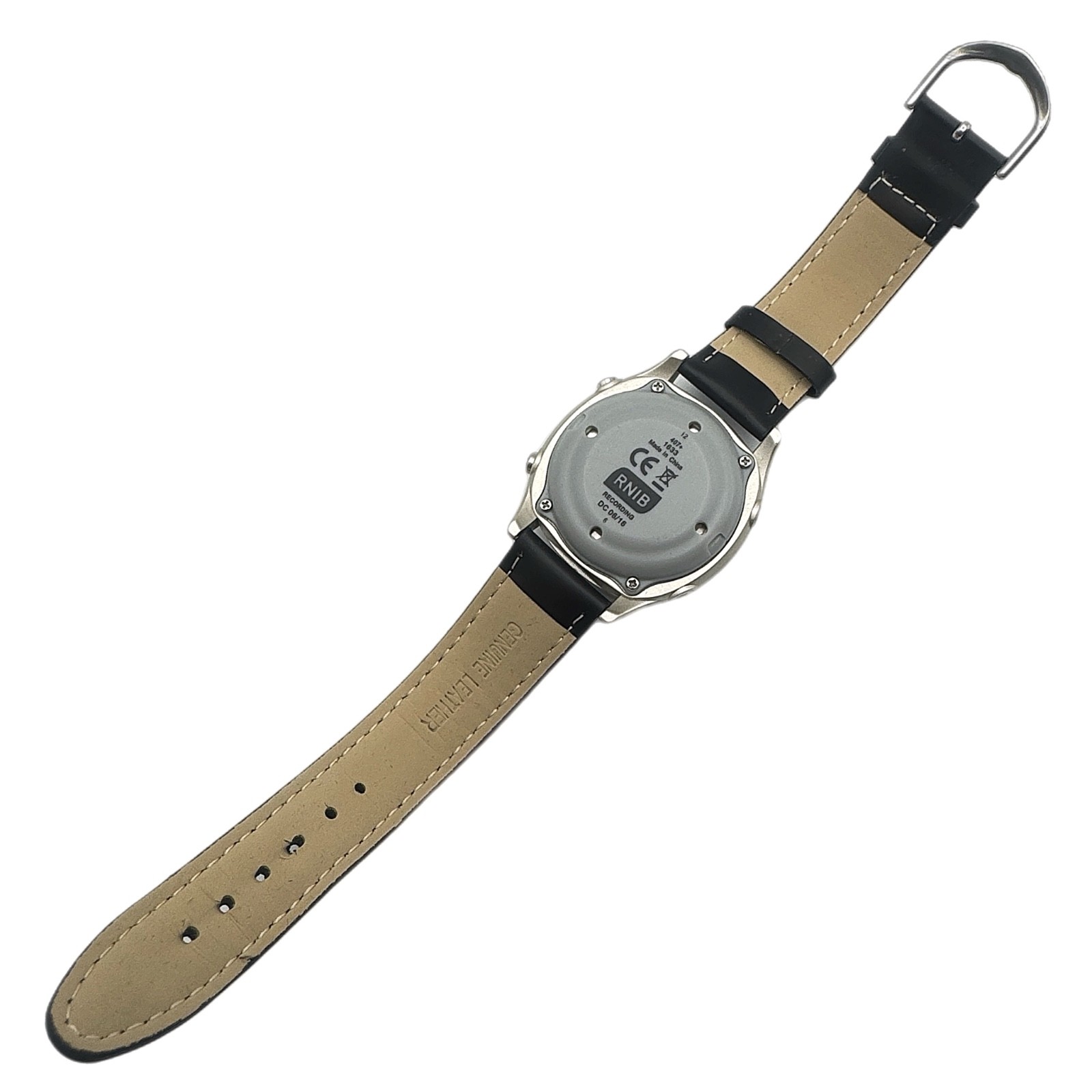 Lifemax RNIB Atomic Talking Watch Model 407 White Dial Leather Strap Working VGC