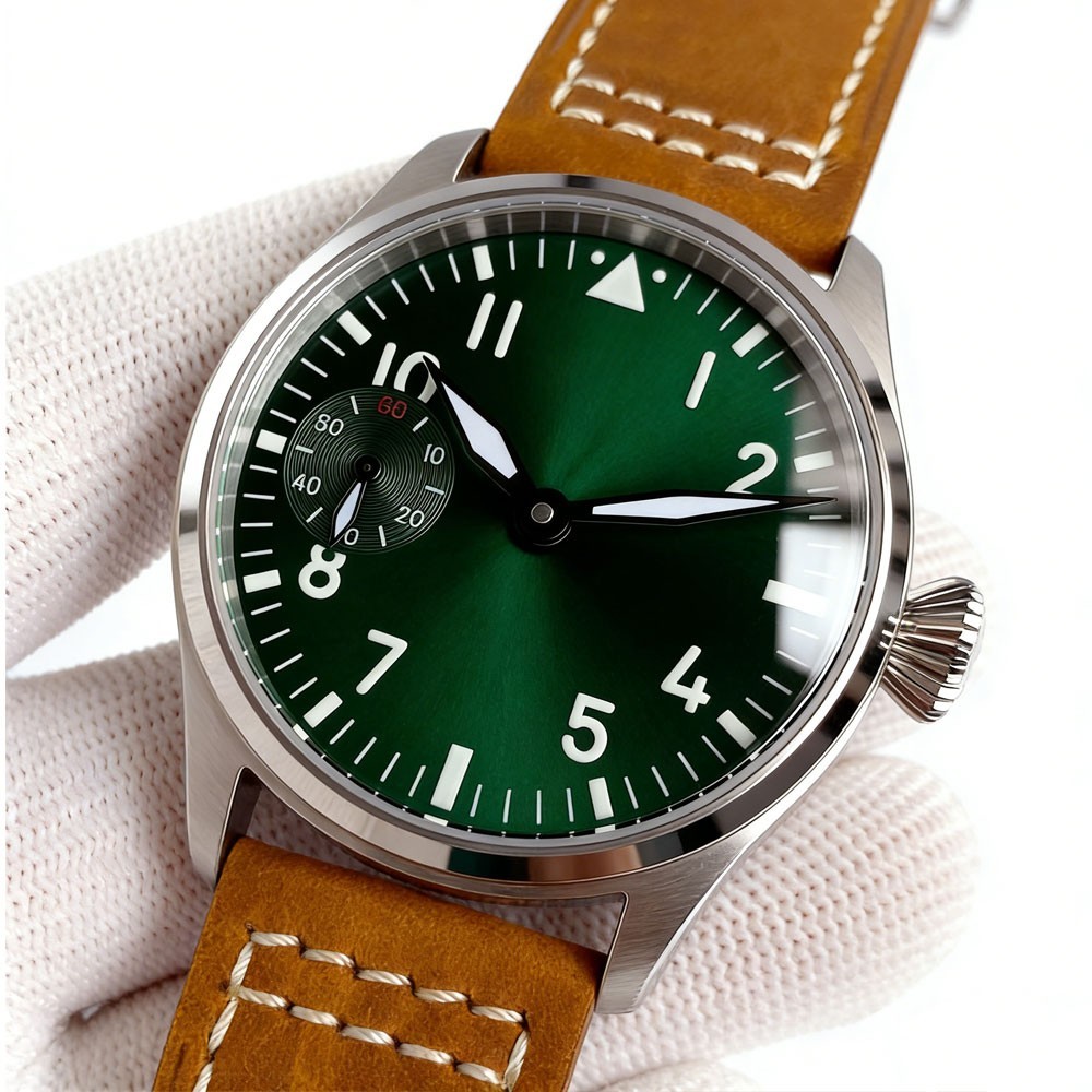 42mm Sapphire Black Blue Green Sunburst Dial Luminous ETA6497 Movement Men Watch