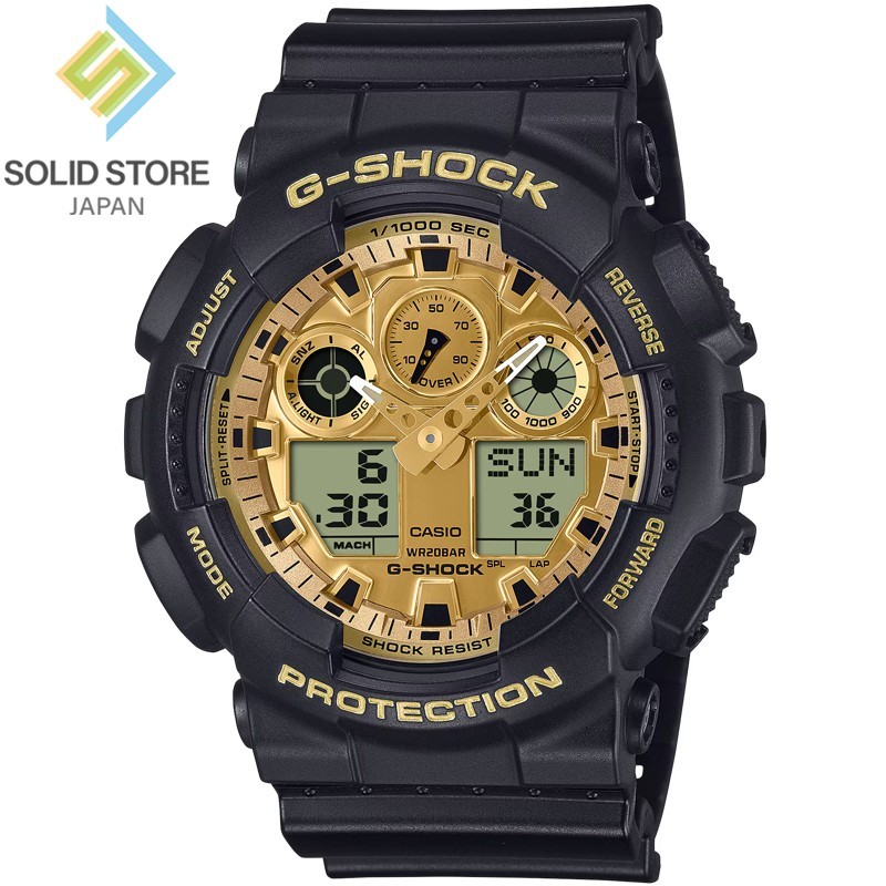 CASIO G-SHOCK GA-100GGB-1A9JF Black and Gold Series Analog Digital Watch 51.2mm