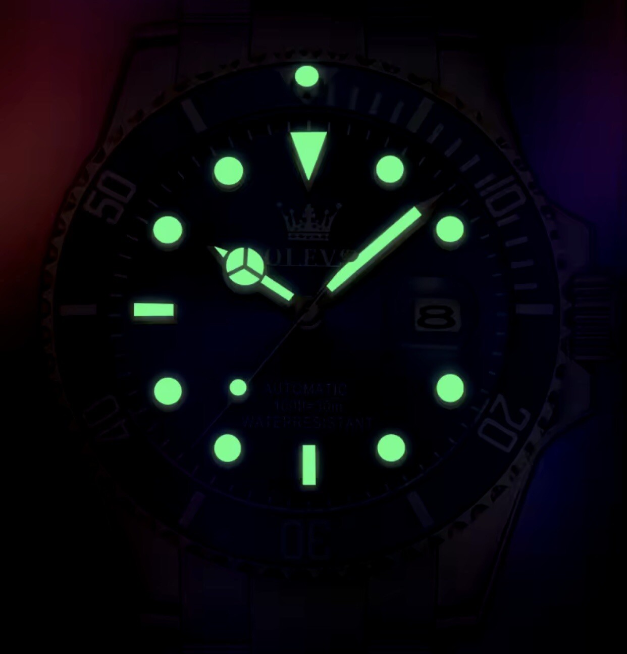 OLEVS Men Mechanical Automatic Watch Luxury Waterproof Luminous Stainless Steel
