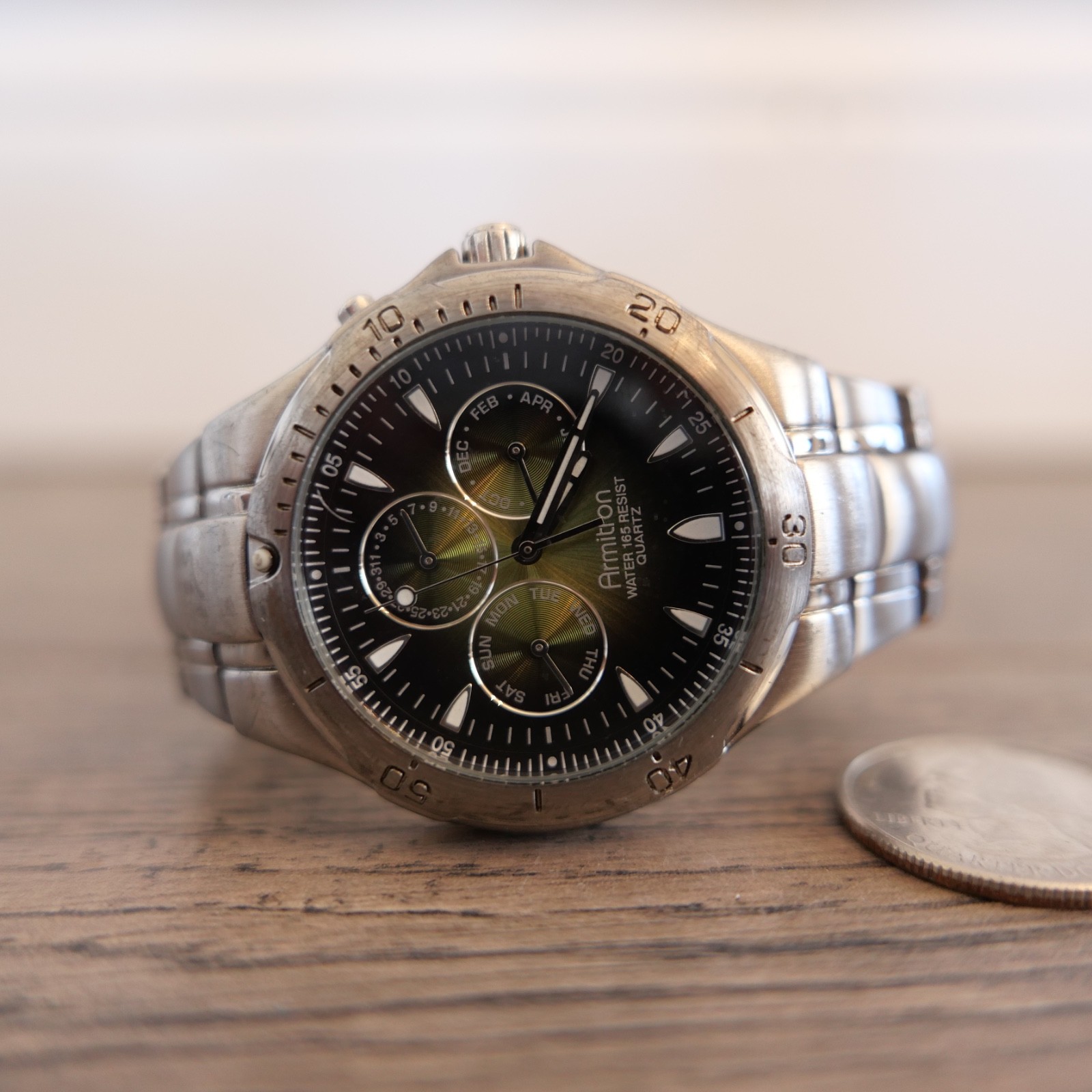 Armitron Men’s Chronograph Watch with Dark Green Face !!!