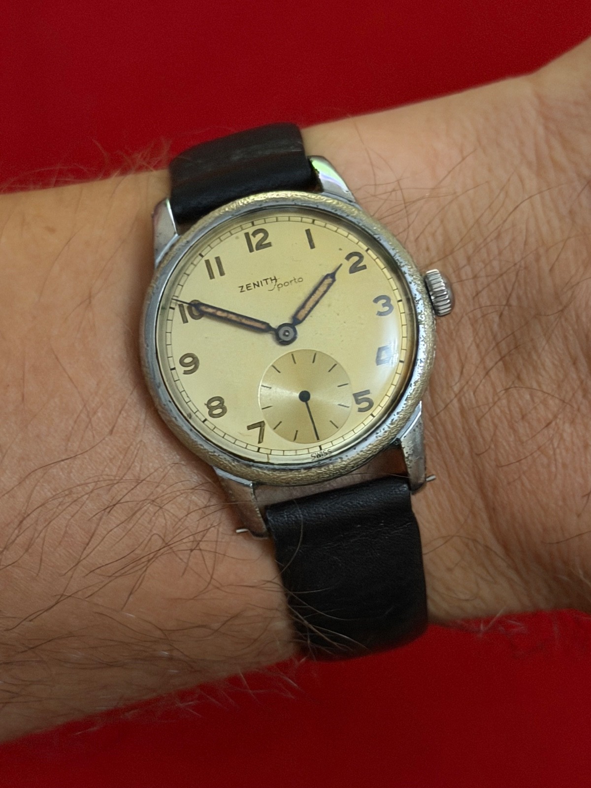 Zenith Sporto Cal. 12.4. P.6 1940s Men’s Watch Manual Wind Read Description
