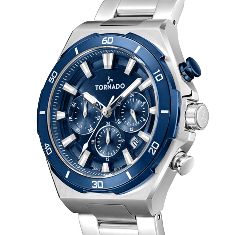 Tornado Strellar X Men’s Multi Function Watch | Blue Dial, 45mm, 100 m (10 ATM)