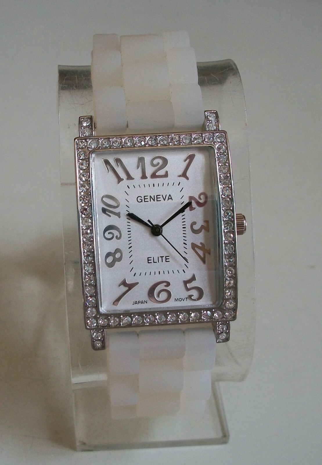 Fashion Number Dial Multicolor Silicone Band Rhinestone Women’s Casual Fun Watch