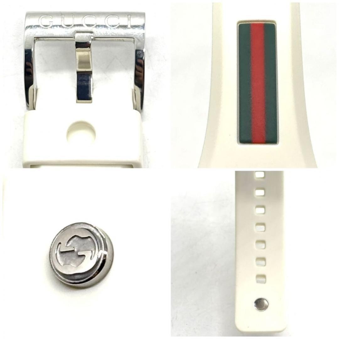 Gucci Interlocking Sherry Line Quartz Watch White Rubber Band From Japan
