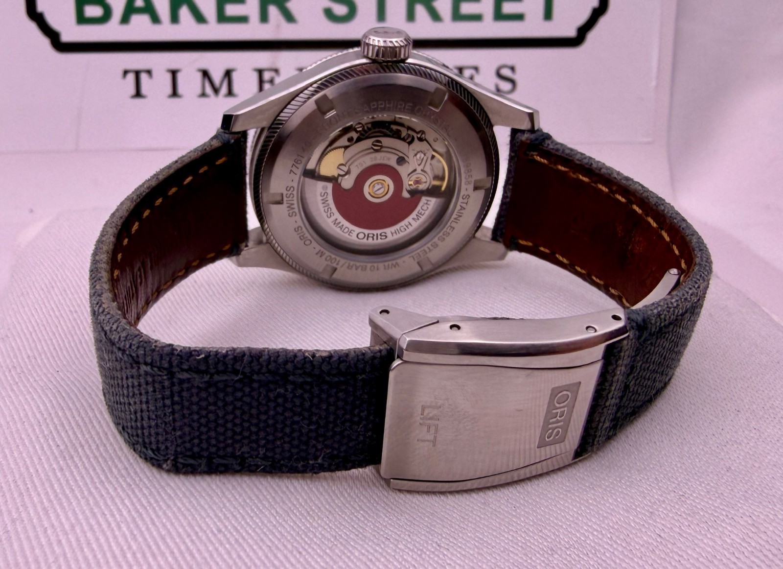 Oris Big Crown ProPilot Blue on Grey Textile / Leather Strap Case #515