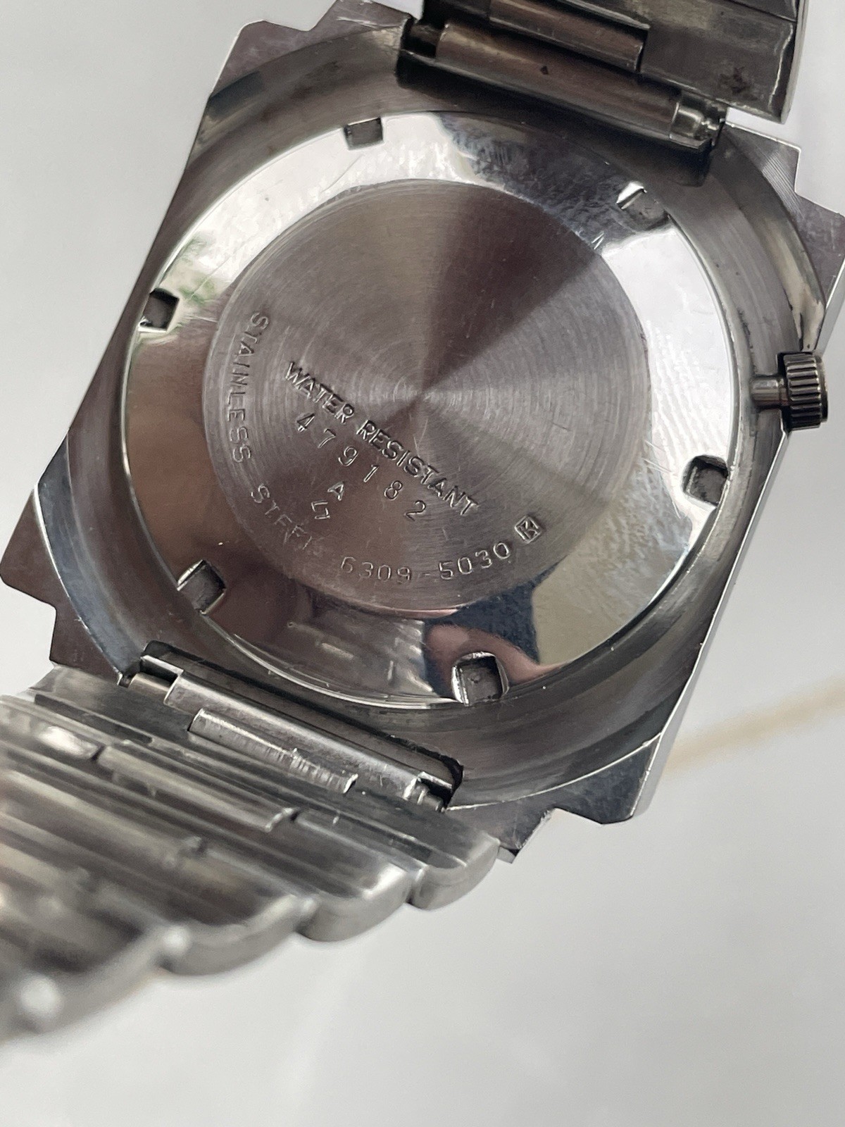 Vintage Seiko 5 6309-5030 Automatic Square TV Shape White Dial Watch Serviced