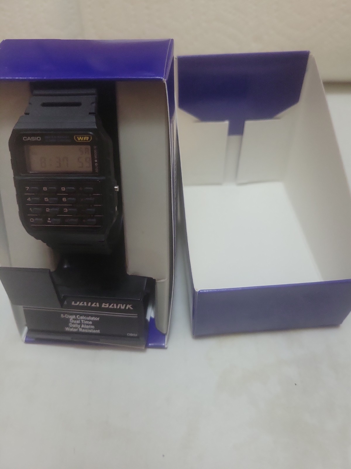 Casio CA-53W Databank Calculator Digital Quartz Watch, Black Resin, Box+Manual