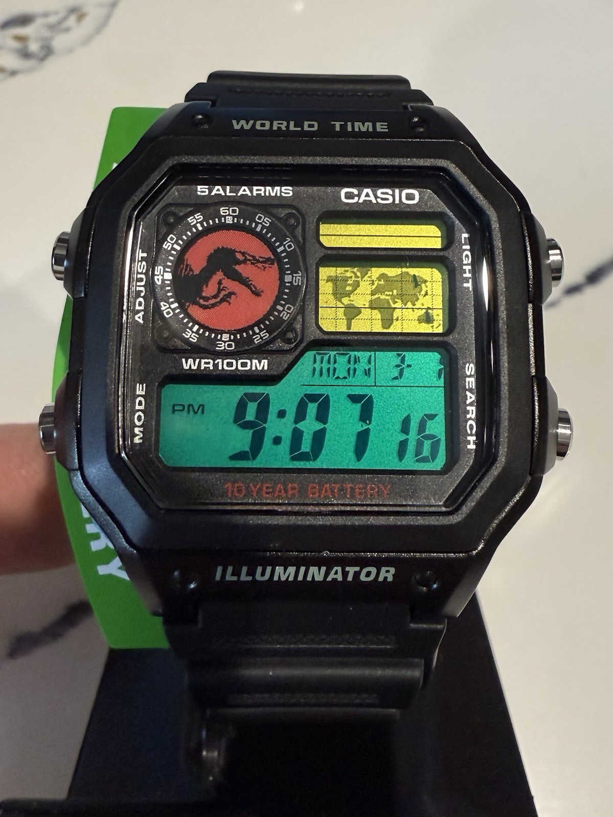 Custom Jurassic Park Spinosaurus Watch- Casio Royale AE1200