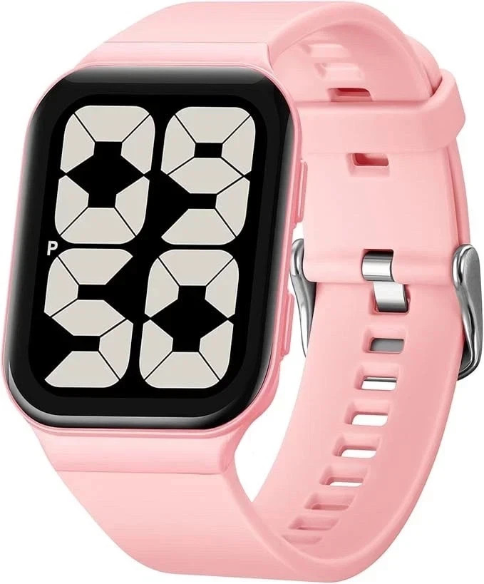 SKMEI Pink Women’s Digital Watch, Large Dial Watch for Women, 30M Waterproof