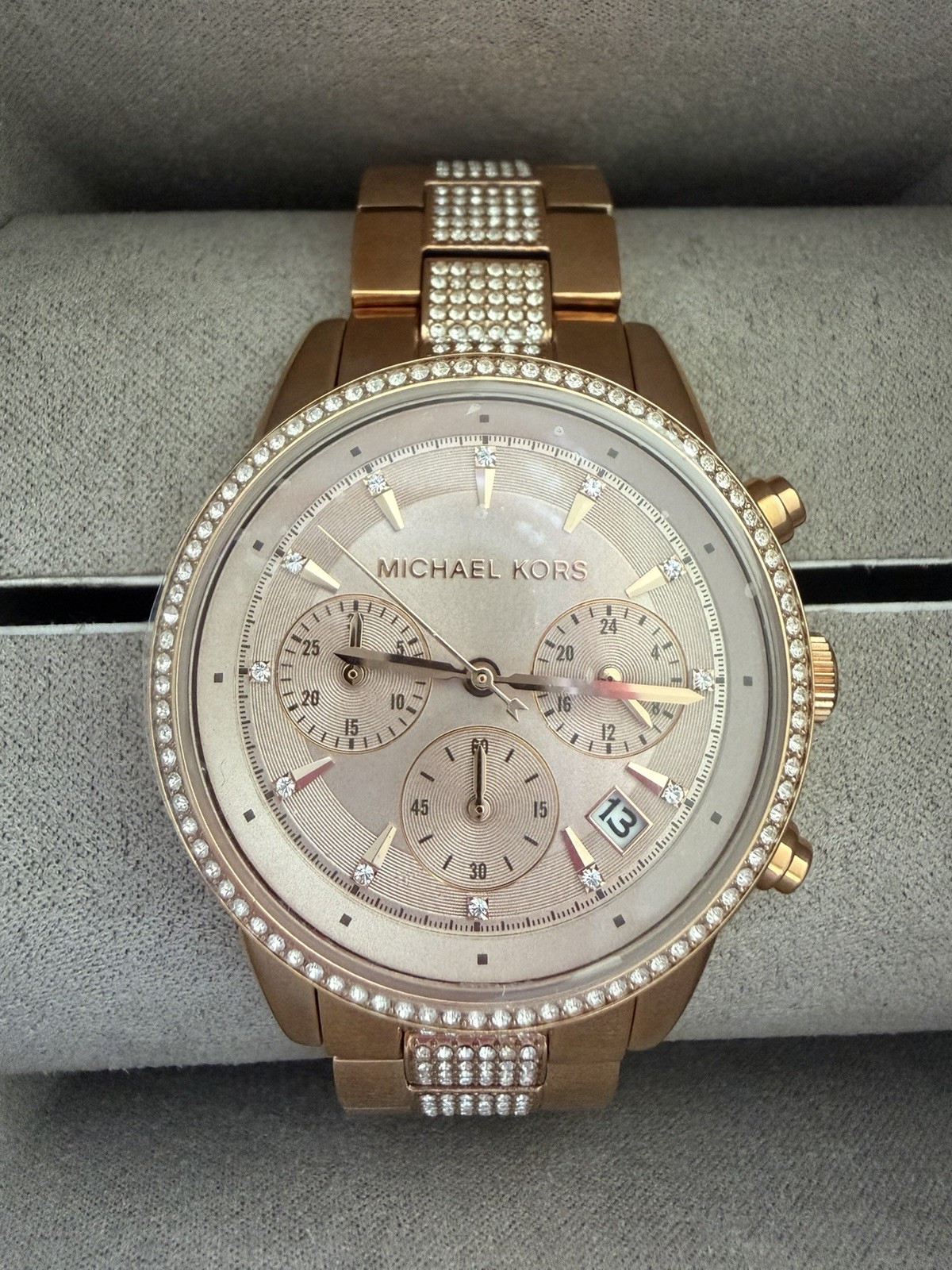 Michael Kors Women’s Ritz Pavé Rose Gold Tone Watch