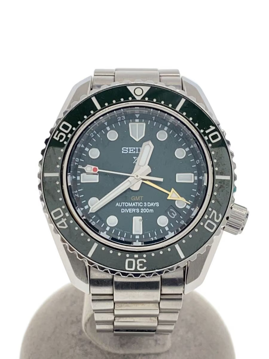 SEIKO PROSPEX Diver Scuba Automatic Mechanical Watch Analog Green Silver 6R54 00