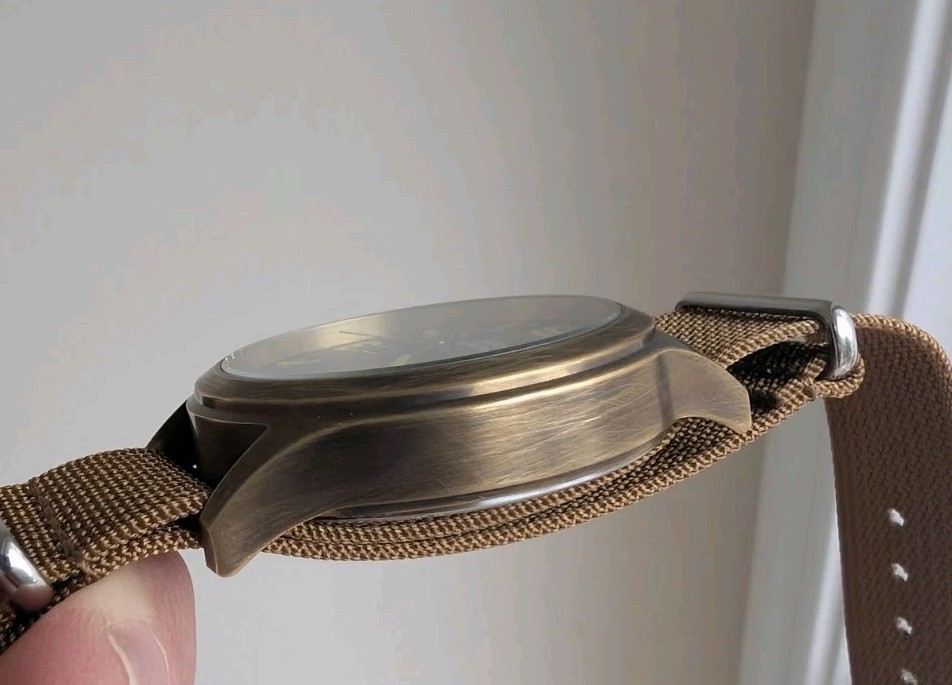 Solid brass, field, military watch, 44mm *PATINA WORK DONE* see description