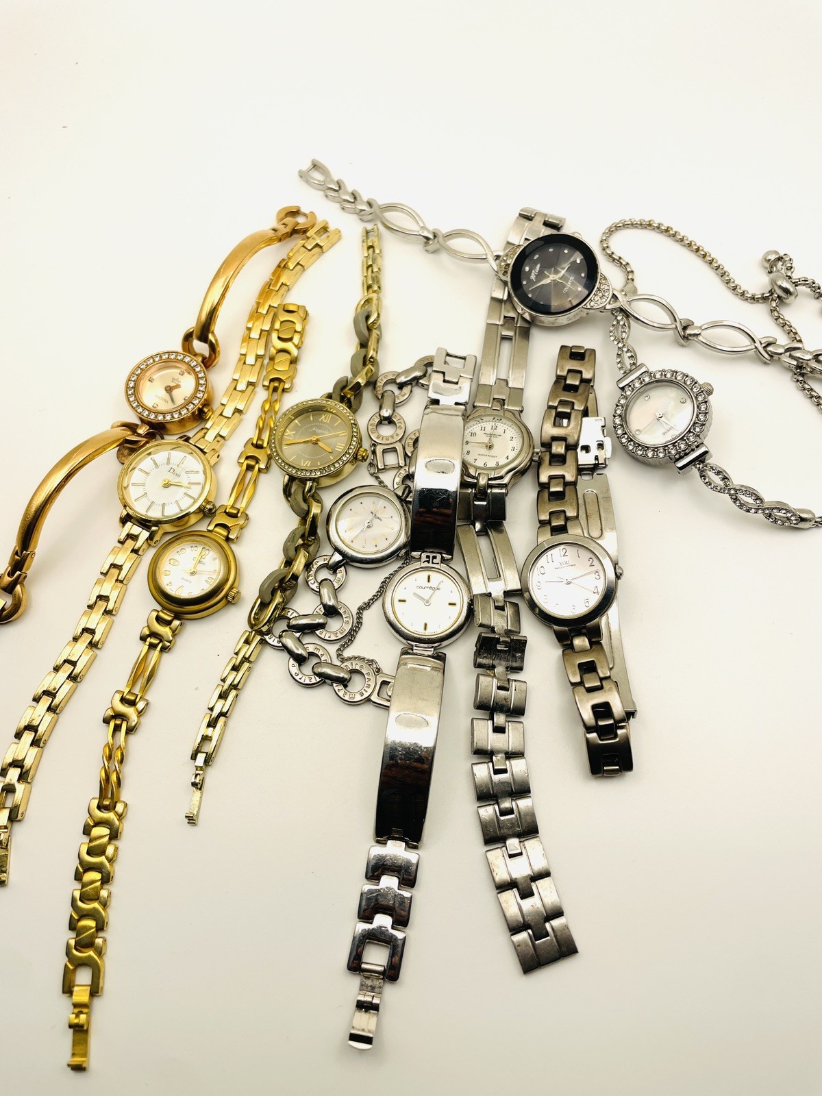 Lot 10 Ladies Quartz Watch Gold Silver