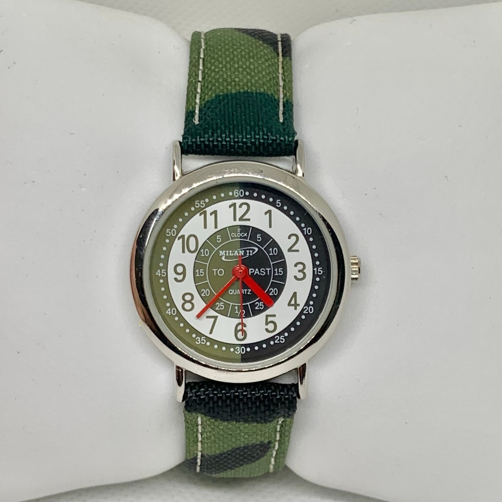 Vintage Milan II women/girls quartz analog wrist watch silver tone 28mm running