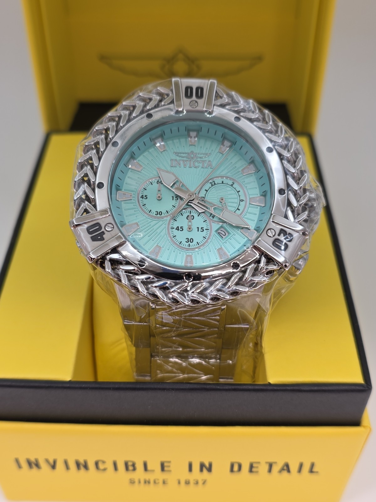 Invicta Bolt Hercules Mens 54mm Silver Tone Bracelet Chrono Watch Men’s Watch