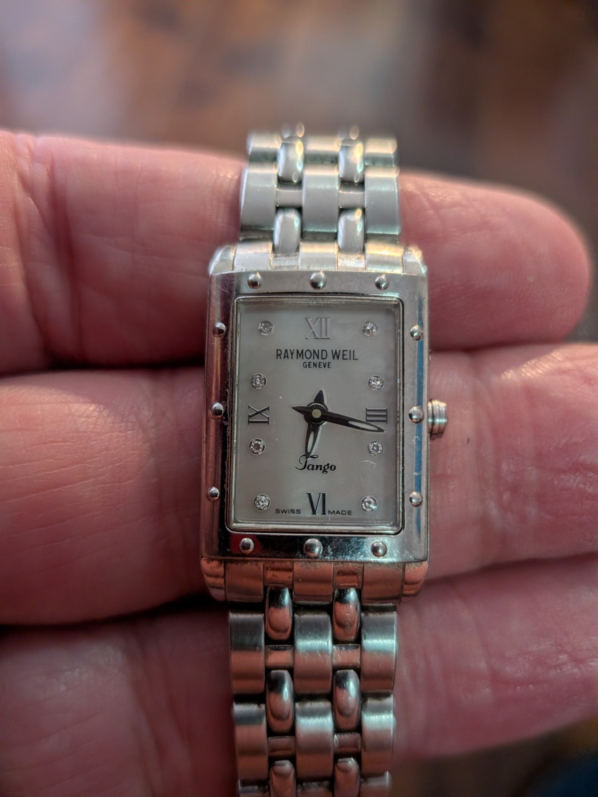 Raymond Weil 5971 Tango Ladies Diamond MOP Dial Stainless Steel Watch. New Batt