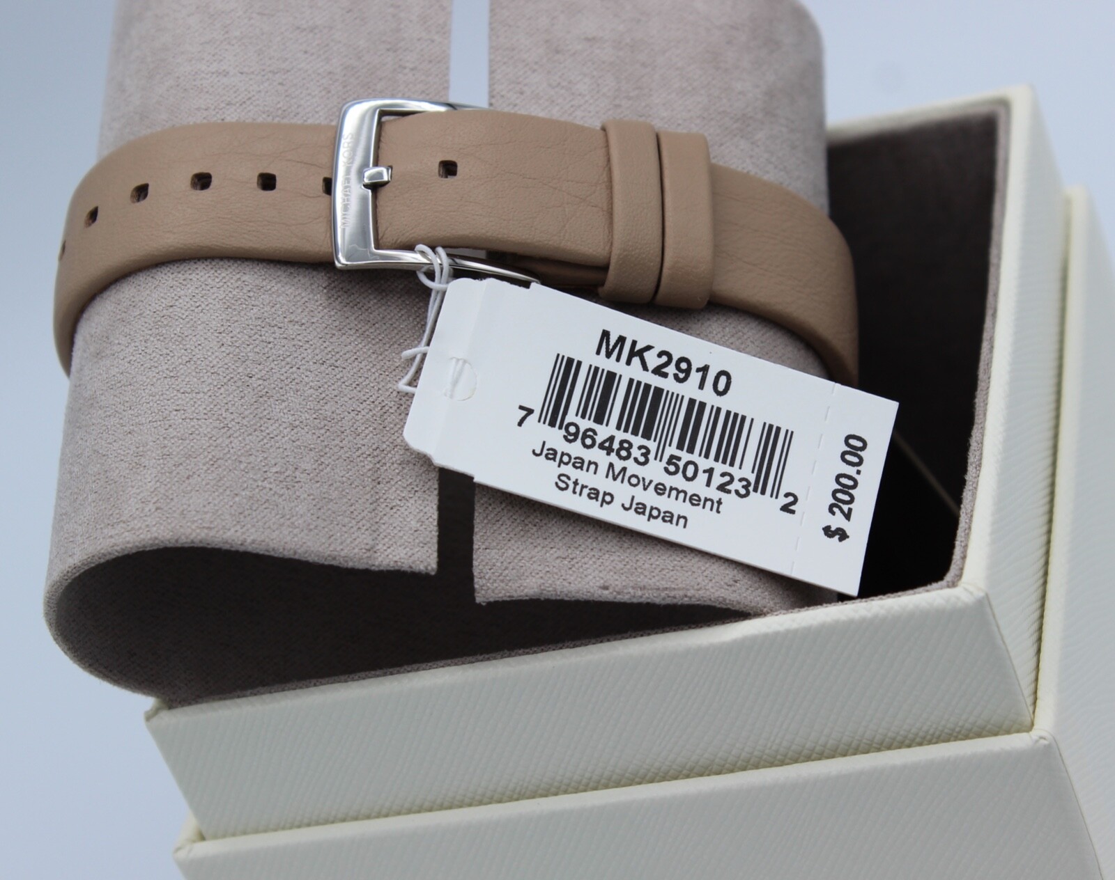 NEW AUTHENTIC MICHAEL KORS LAYTON SILVER BROWN LEATHER MOP WOMEN’S MK2910 WATCH