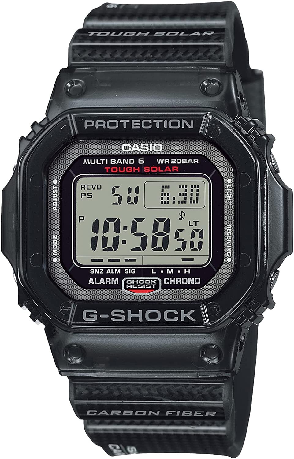 Casio GW-S5600U-1JF G-SHOCK GW-M5600 Series black Solar Radio Carbon Fiber Watch