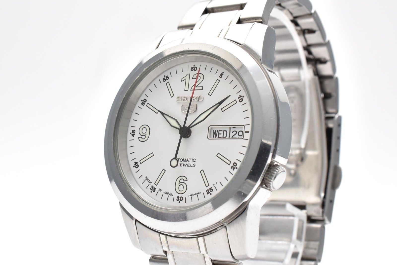 [Exc+5] SEIKO 5 7S26-02W0 White Dial Day/Date Automatic Men’s Watch JAPAN