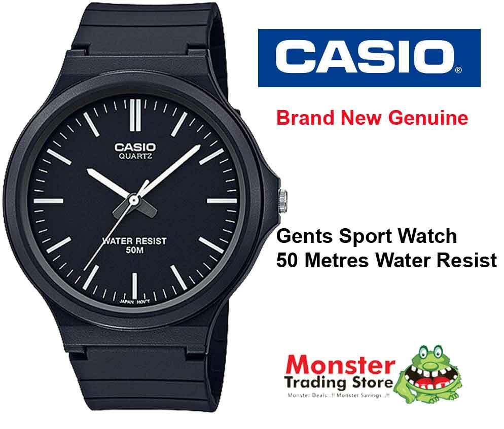 CASIO WATCH SPORTS 50 METRES WATER RESISTANT MW-240-1EV 12 MONTH WARRANTY