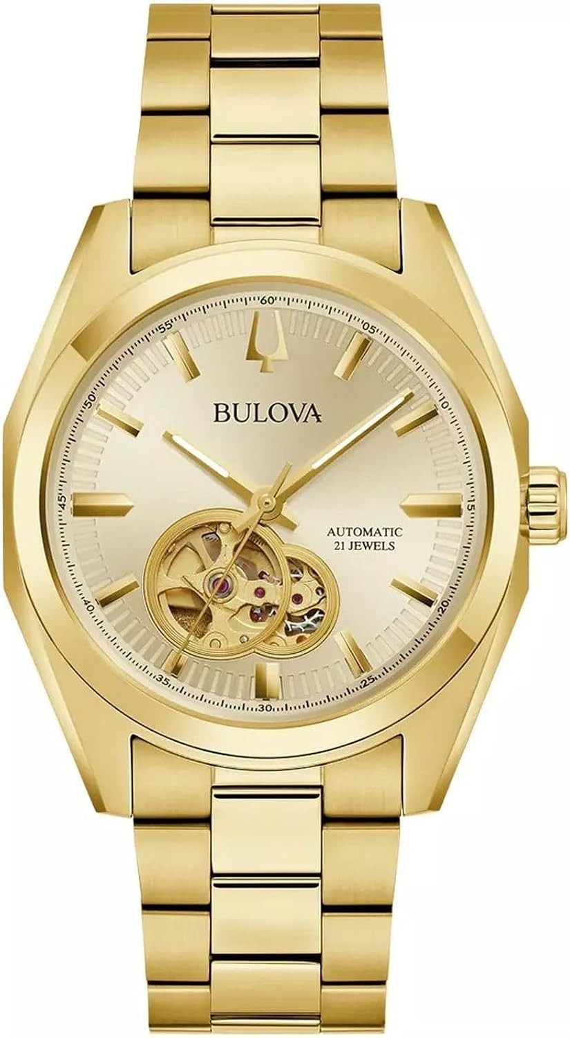 Elegant Gold Automatic Watch 97A182 with Stylish Bracelet