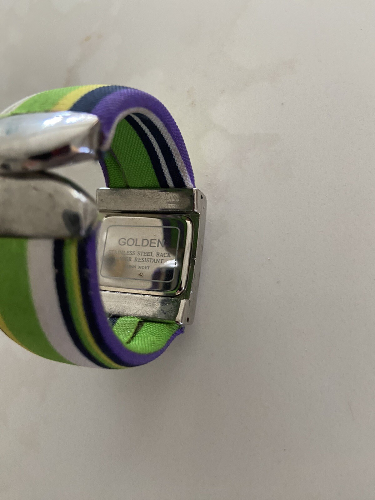Golden Green multicolor Quartz Cuff Watch Working Condition Nice Ladies Watch