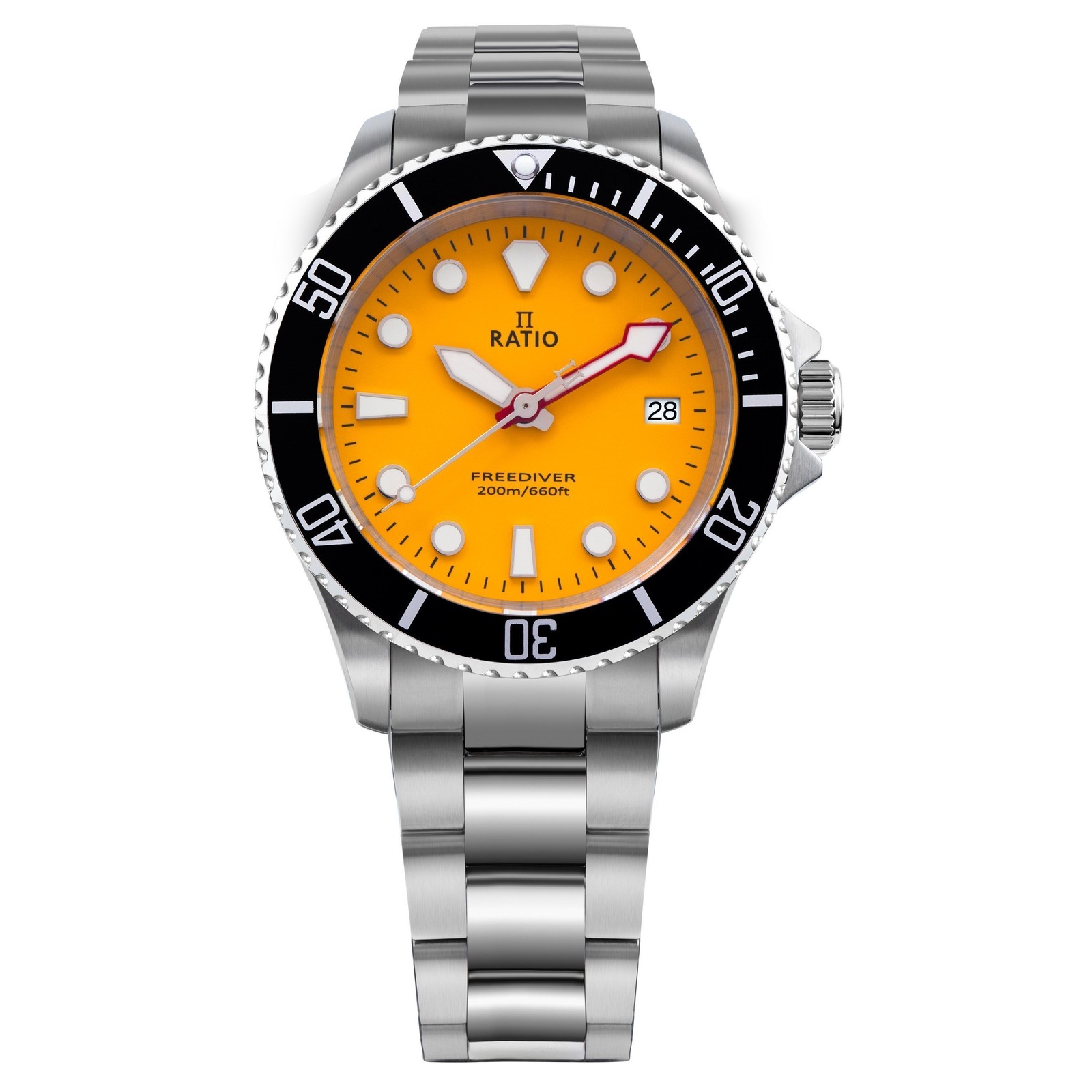 Ratio FreeDiver Yellow Dial Quartz Analog Diver’s RTF034 200M Men’s Watch