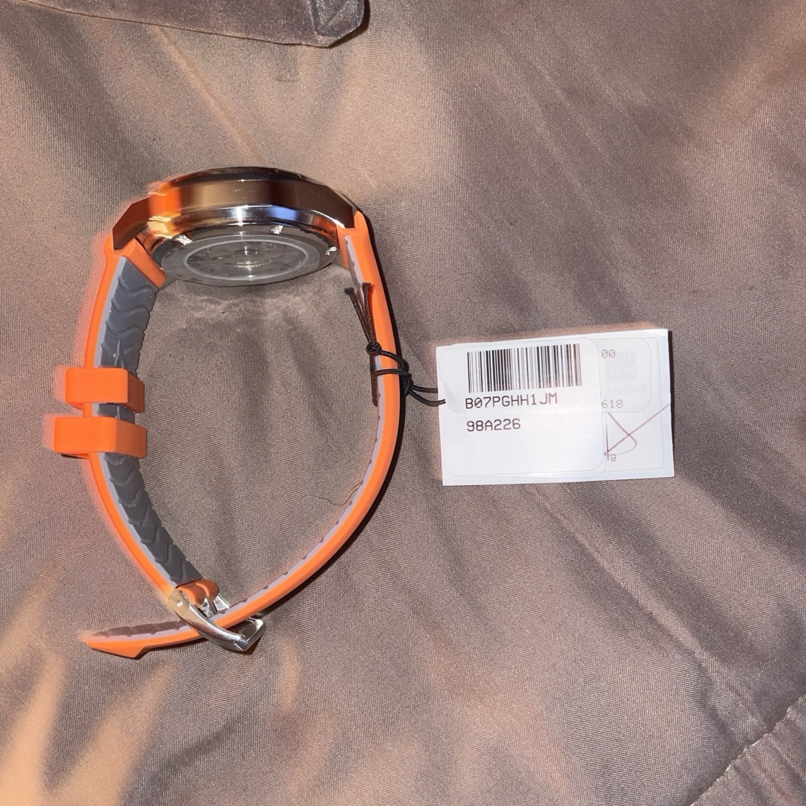 Bulova Men’s Marine Star Automatic White Dial Orange Rubber Strap Watch 98A226
