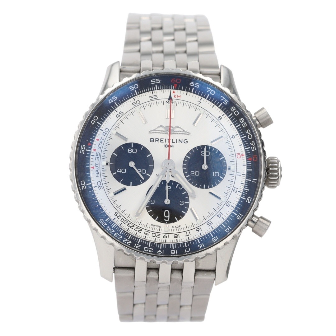 Breitling Navitimer 43mm White Dial Automatic Stainless Steel Men’s Wristwatch